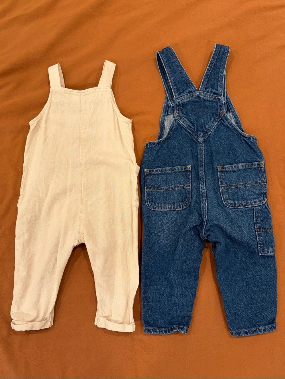 Old Navy beige overalls