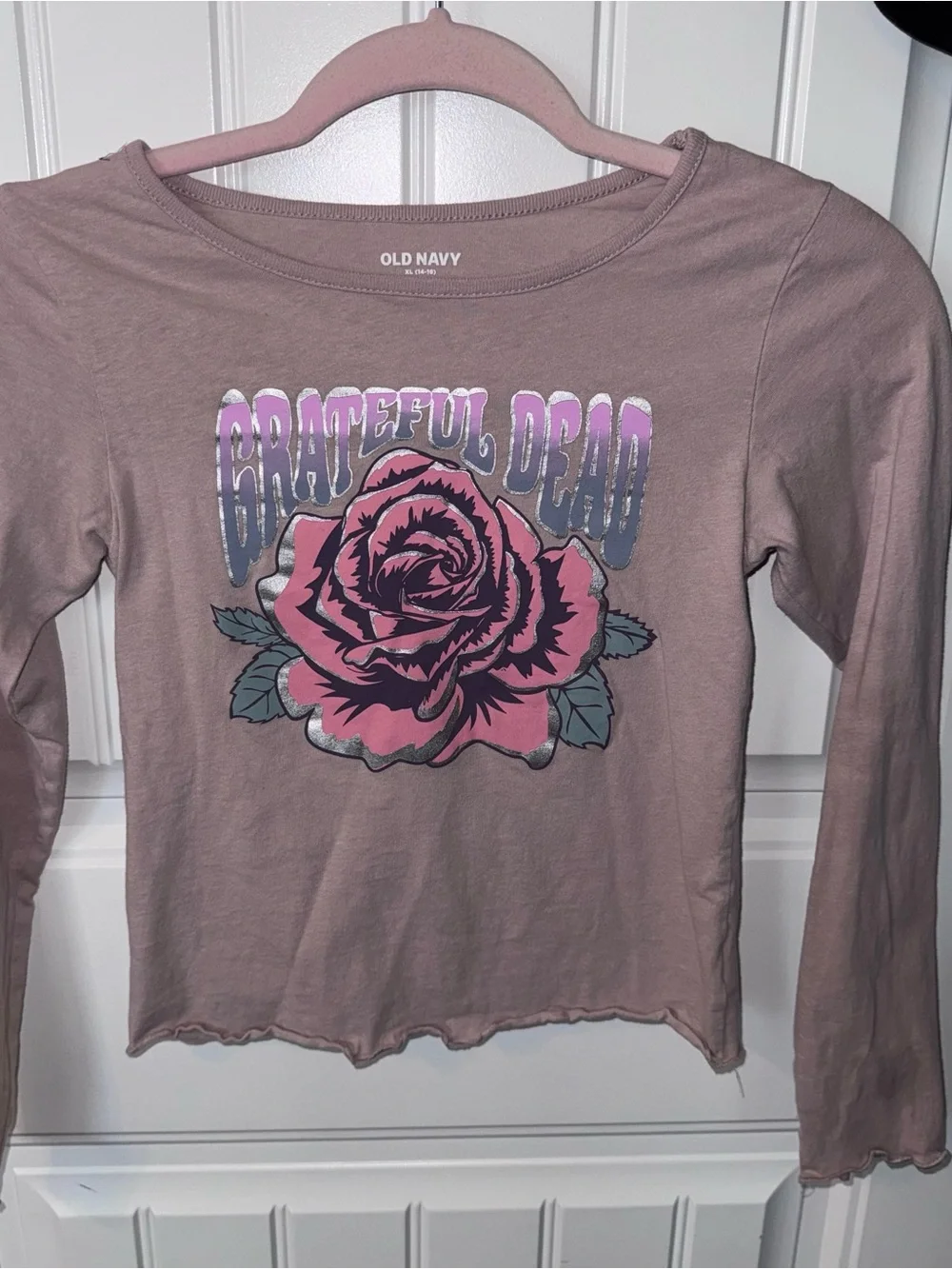 Old Navy Mauve Pink Grateful Dead Rose Graphic Tee