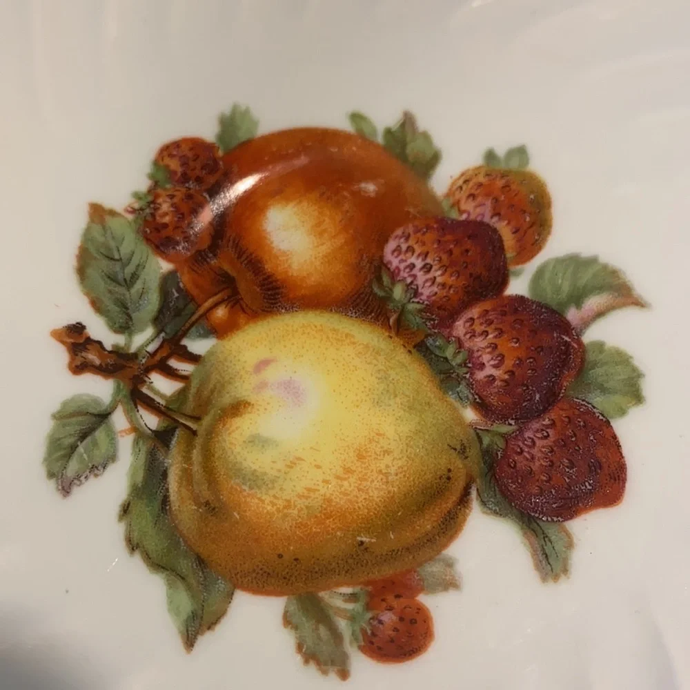 Burleigh Ware Fruit Decorated Cup Saucer Ironstone