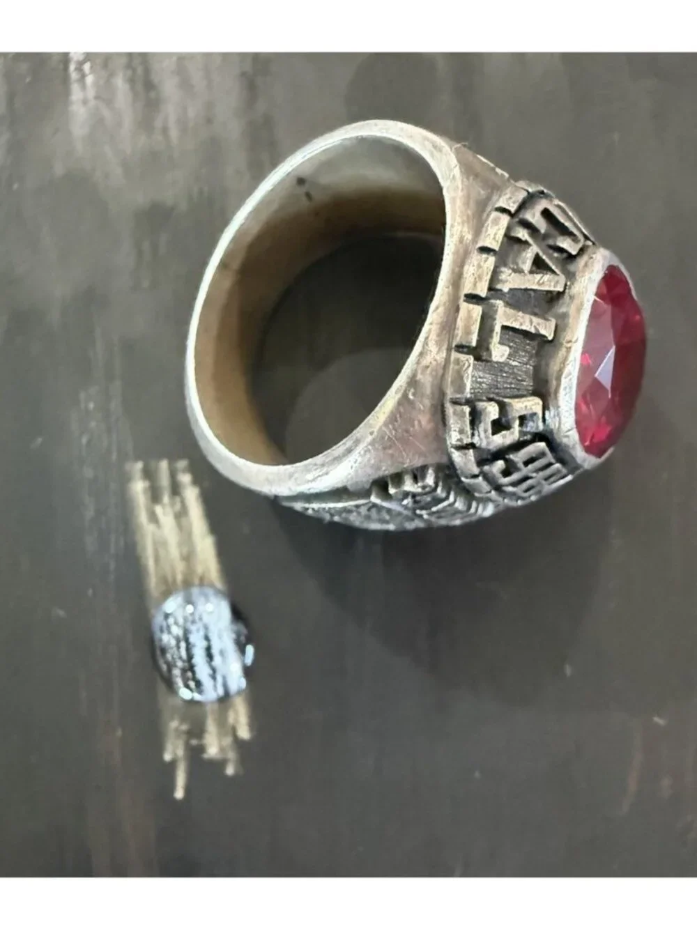 Local 598 UAW Ring Sterling Silver Genuine Stone 25 Years Of Service Size 8