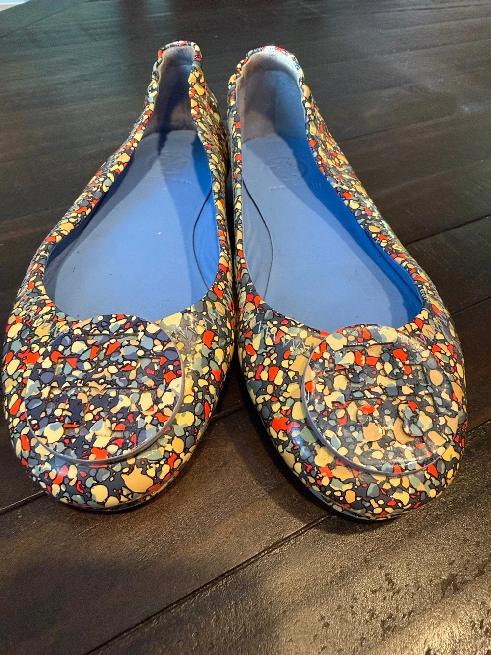 Tory Burch Minnie Travel Confetti Ballet Flats Size 5.5