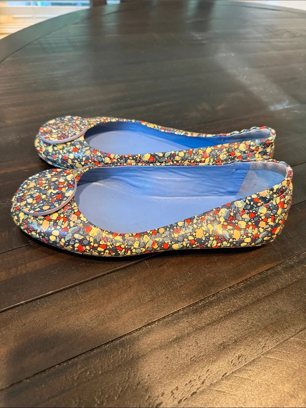 Tory Burch Minnie Travel Confetti Ballet Flats Size 5.5