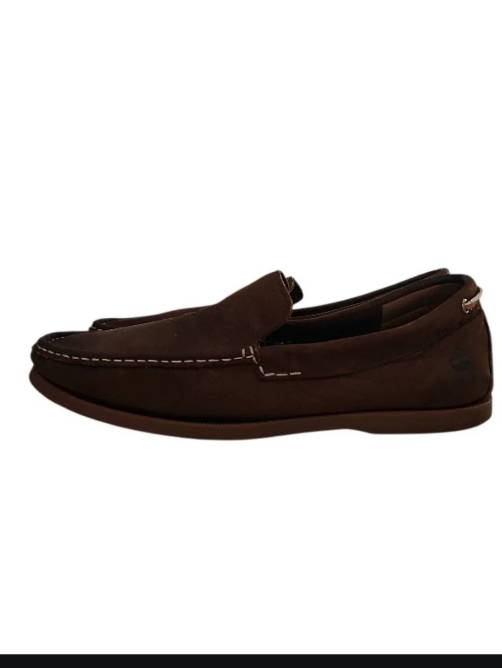 Timberland Leather Slip On Loafers Men 10.5 Brown Driving Moc Casual Shoes