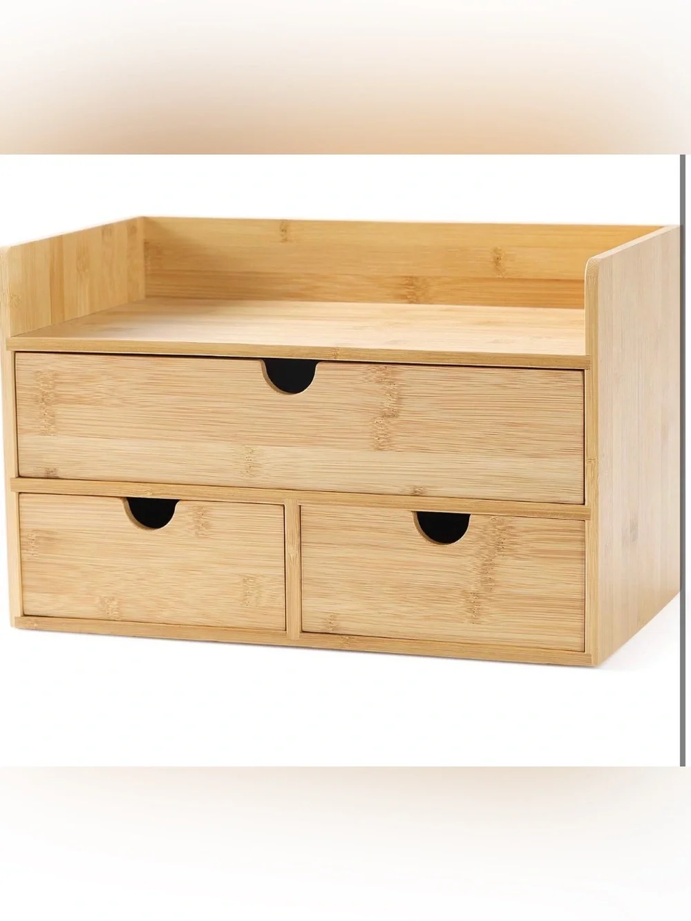 Bamboo Multi-Drawer Desk Organizer - Natural Wood 041