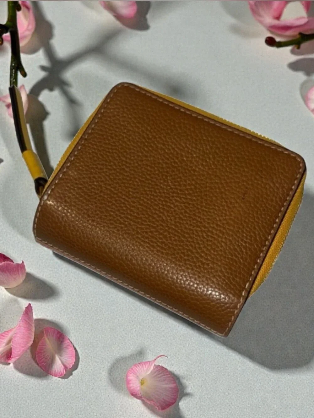 Tory Burch Dusty Rose Pebbled Leather Zip Wallet