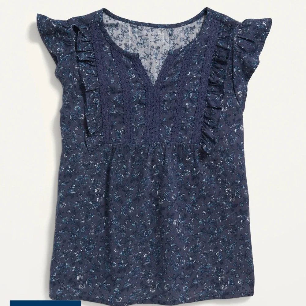 Old Navy Flutter-Sleeve Paisley Top