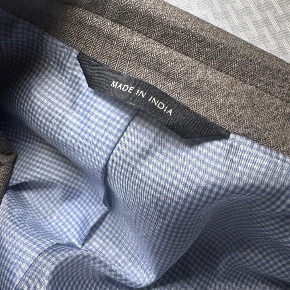 Banana Republic Mens 42L Standard Fit Taupe Herringbone Blazer Sport Coat Jacket