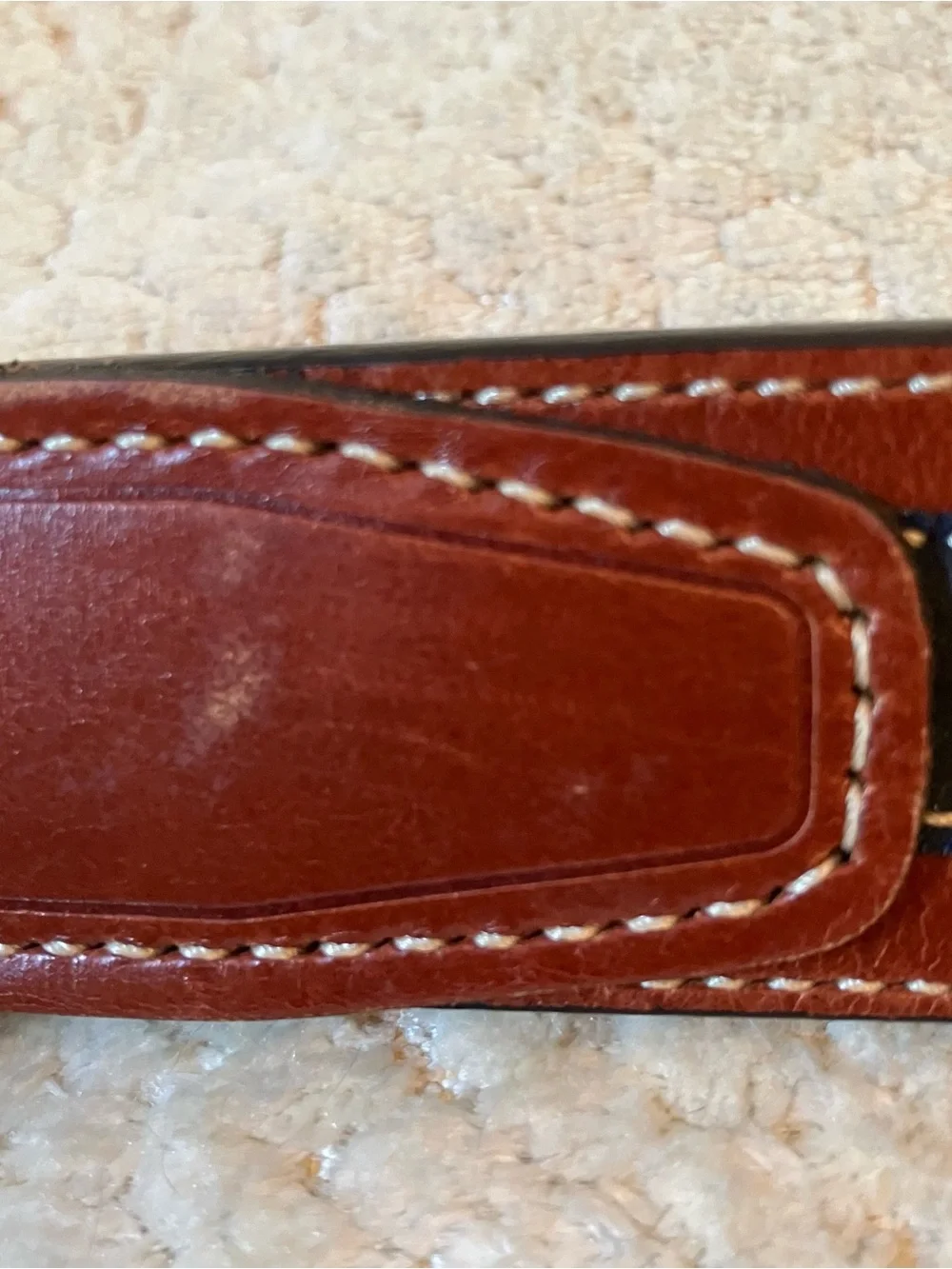 Men’s Navy Blue Sailboats Leather Canvas Belt Sz 36 Brass Golf Preppy Nautical