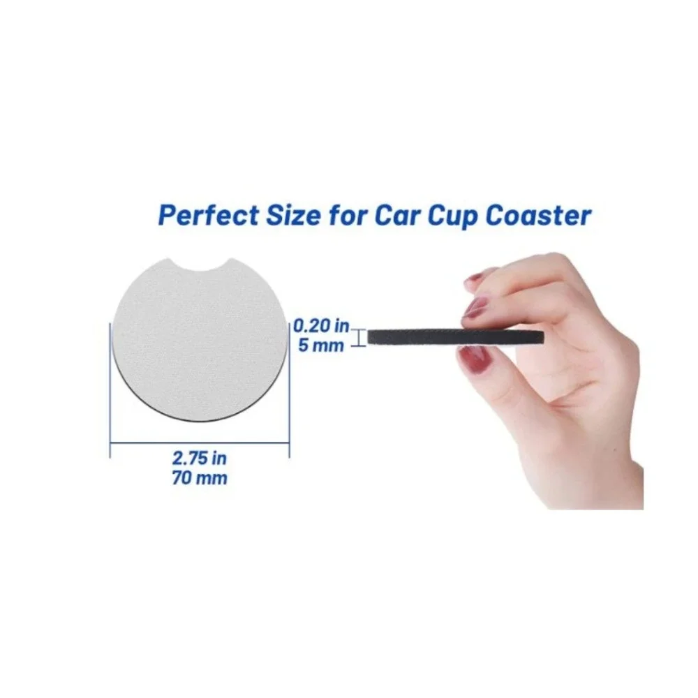 Set of 2 Car Coasters, Caffeine And Crime Shows Car Coaster, Neoprene Car Coaste