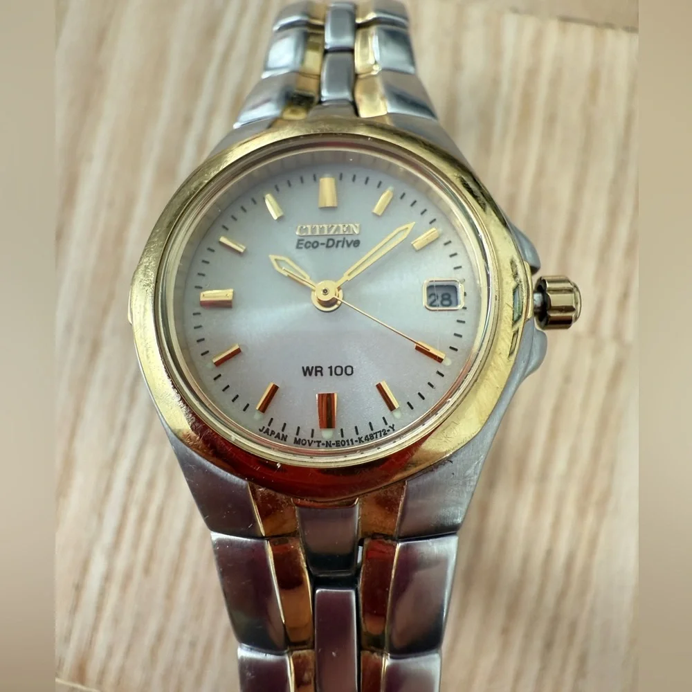 Citizen eco-drive ladies round two tone dress watch