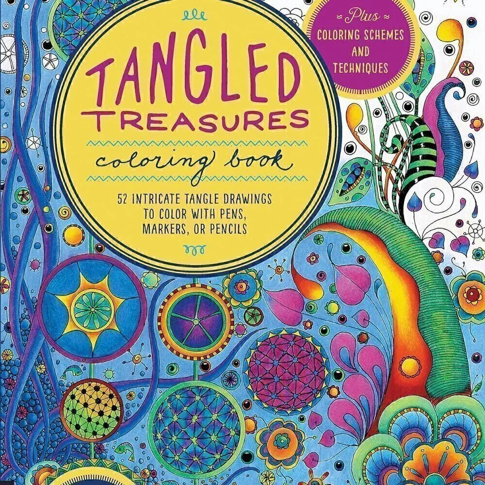 Tangled Treasures Coloring Book: 52 Intricate Tangle Drawings to‎ Color