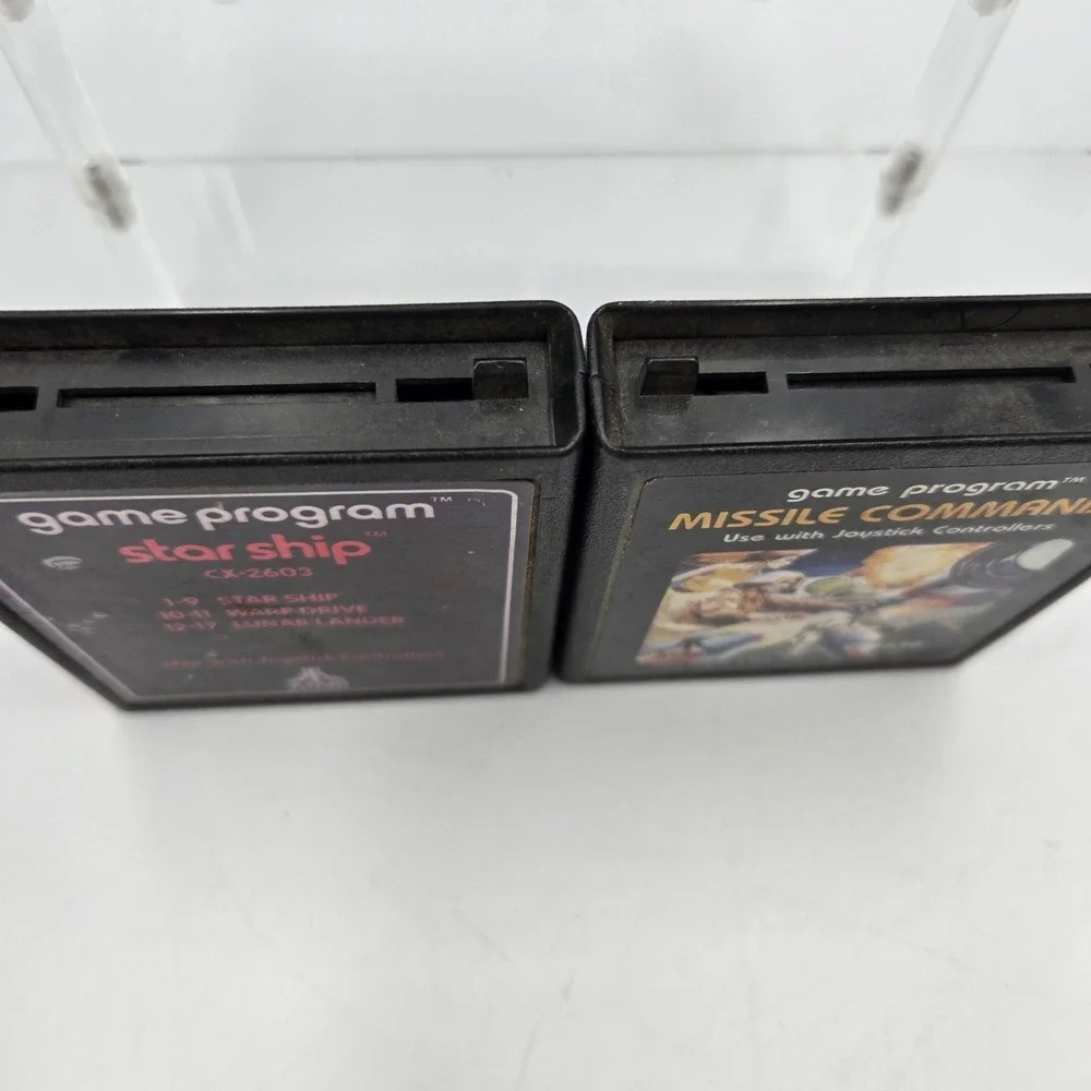 Lot Of 4 Atari 2600 VTG Video Game Cartridges Pac-Man Starship Missile Command +