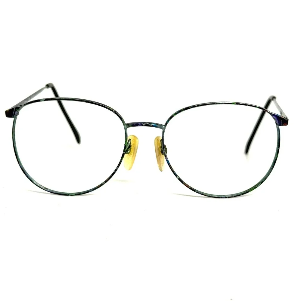 Charmant 4227 Eyeglasses Frames Round Multicolor Paisley Green Blue 57-18-145