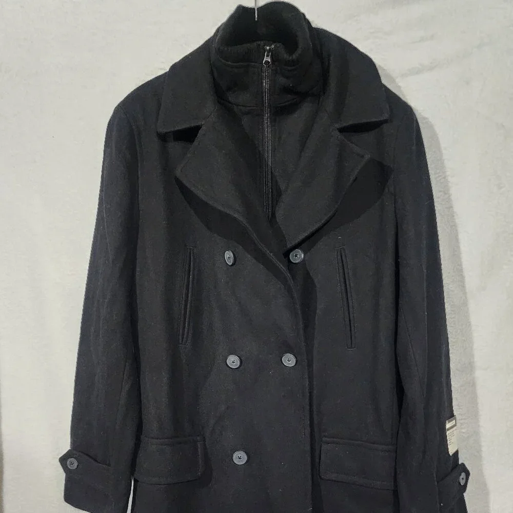 NWT Jf j.ferrar men’s wool bland pea coat black medium