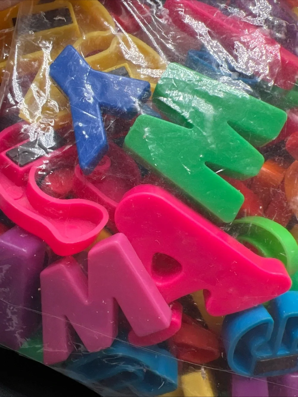 Lot of Magnetic Plastic Alphabet Letters Mixed Colors & Sizes