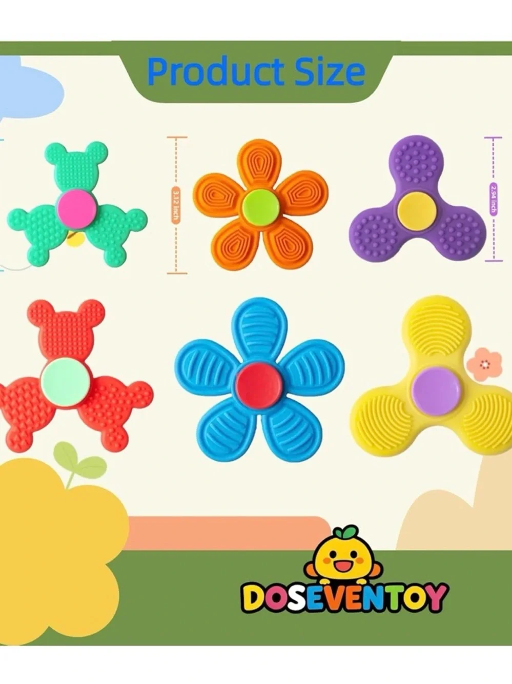 Sensory Fidget Spinner Toys - Assorted Bright Colors