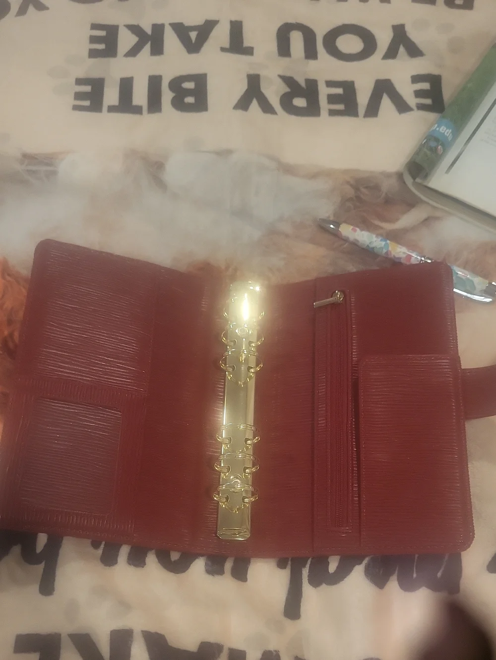 Red  Lizzard Leather Journal Dust Cover Pen Paper A6 Fab Carries Like A Bag