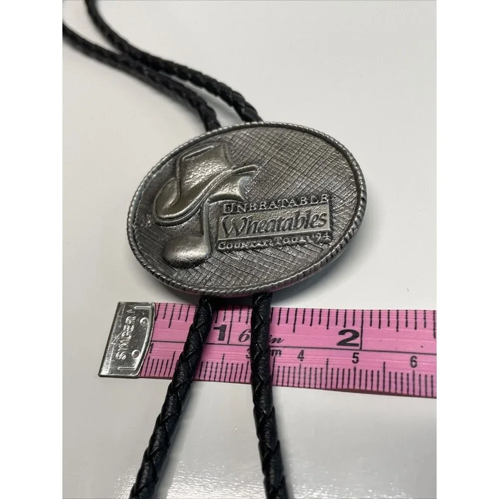 RARE‎ Unbeatable Wheatables Country Tour Music Festival ‘94 Bolo Tie Black A44