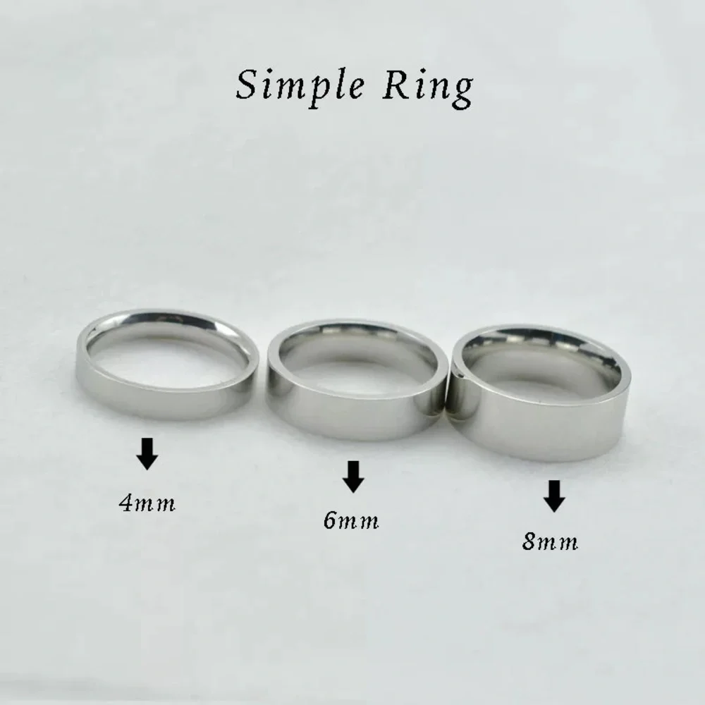 2-6mm Titanium Steel Matte Black Wide Men Ring