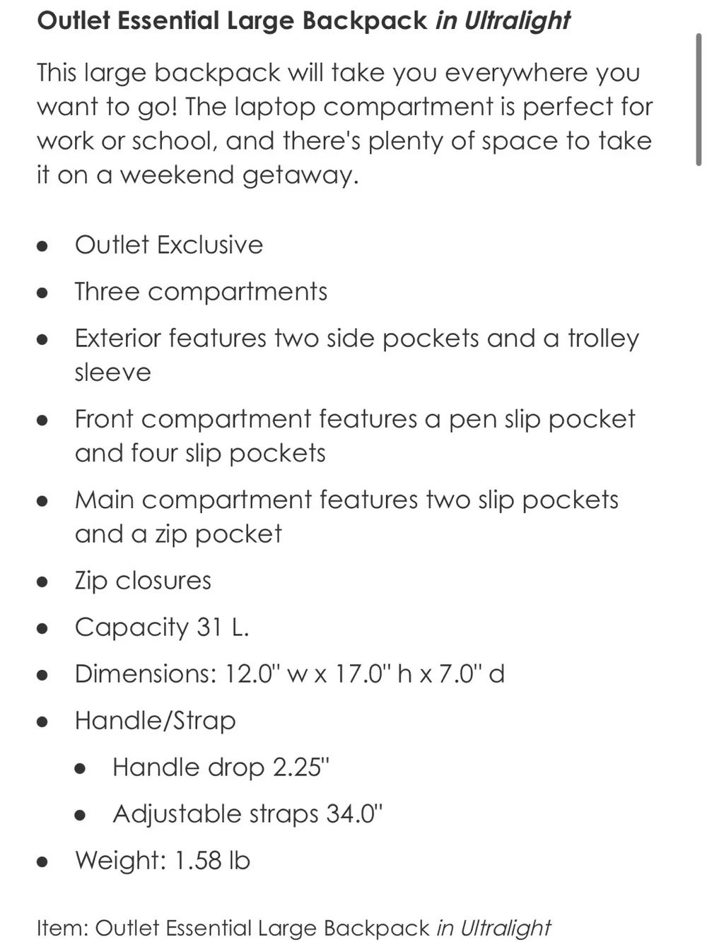 Vera Bradley spacious floral