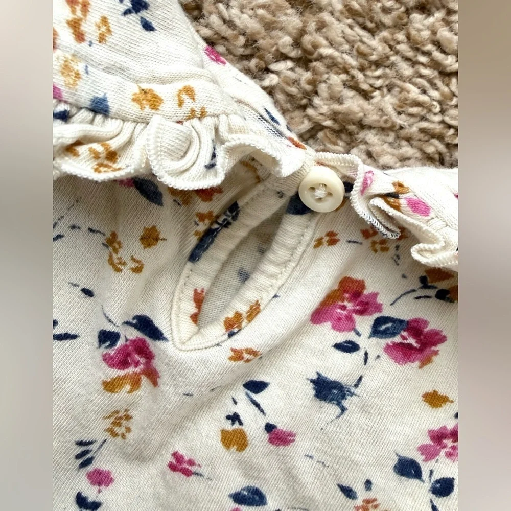 babyGap Girls Floral Peter Pan Collar Top | Puff Sleeve | Size 3T
