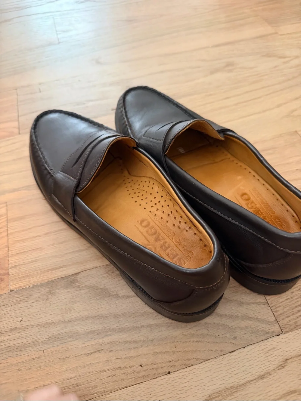 Sebago Dark Brown Leather Penny Loafers