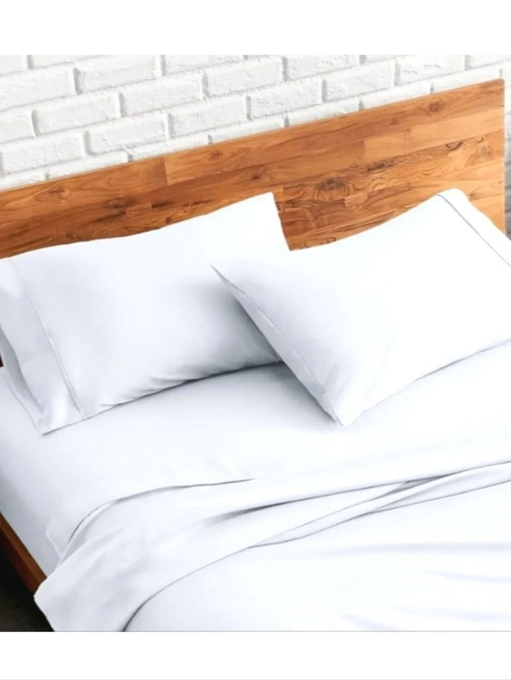 Bare Home 4 Pillow Cases Standard = Queen Size White Two Sets Of 2 Microfiber