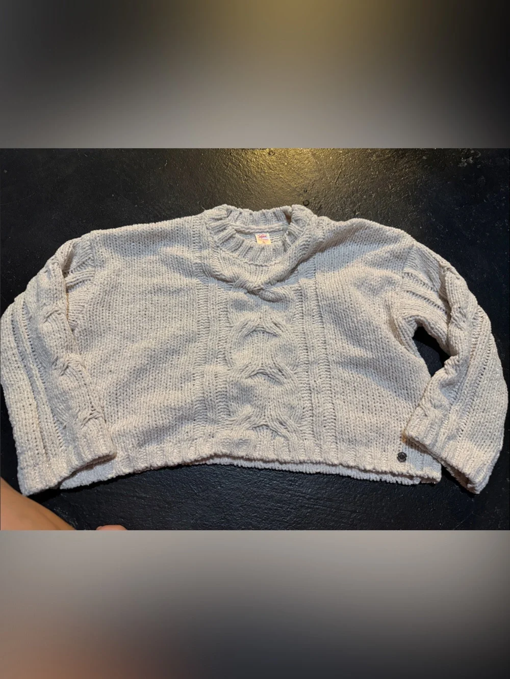 Justice sparkly crop sweater