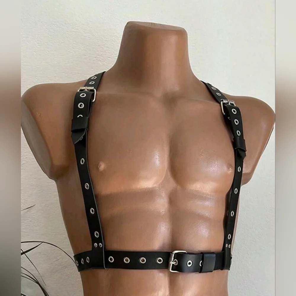 TRENDY  - Men's Black Adjustable Suspender Harness Belt