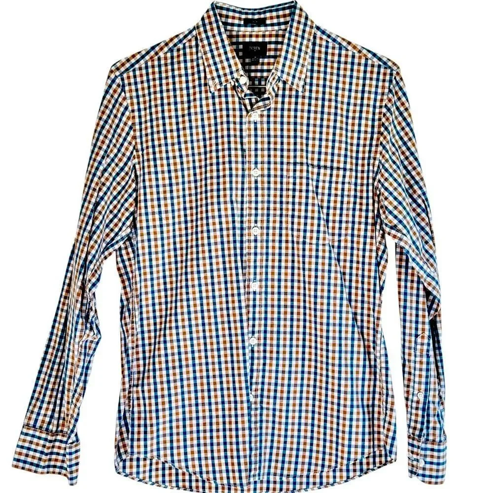 J. Crew Factory Long Sleeve Cotton Slim Button Down Plaid Shirt. Medium. NWOT.