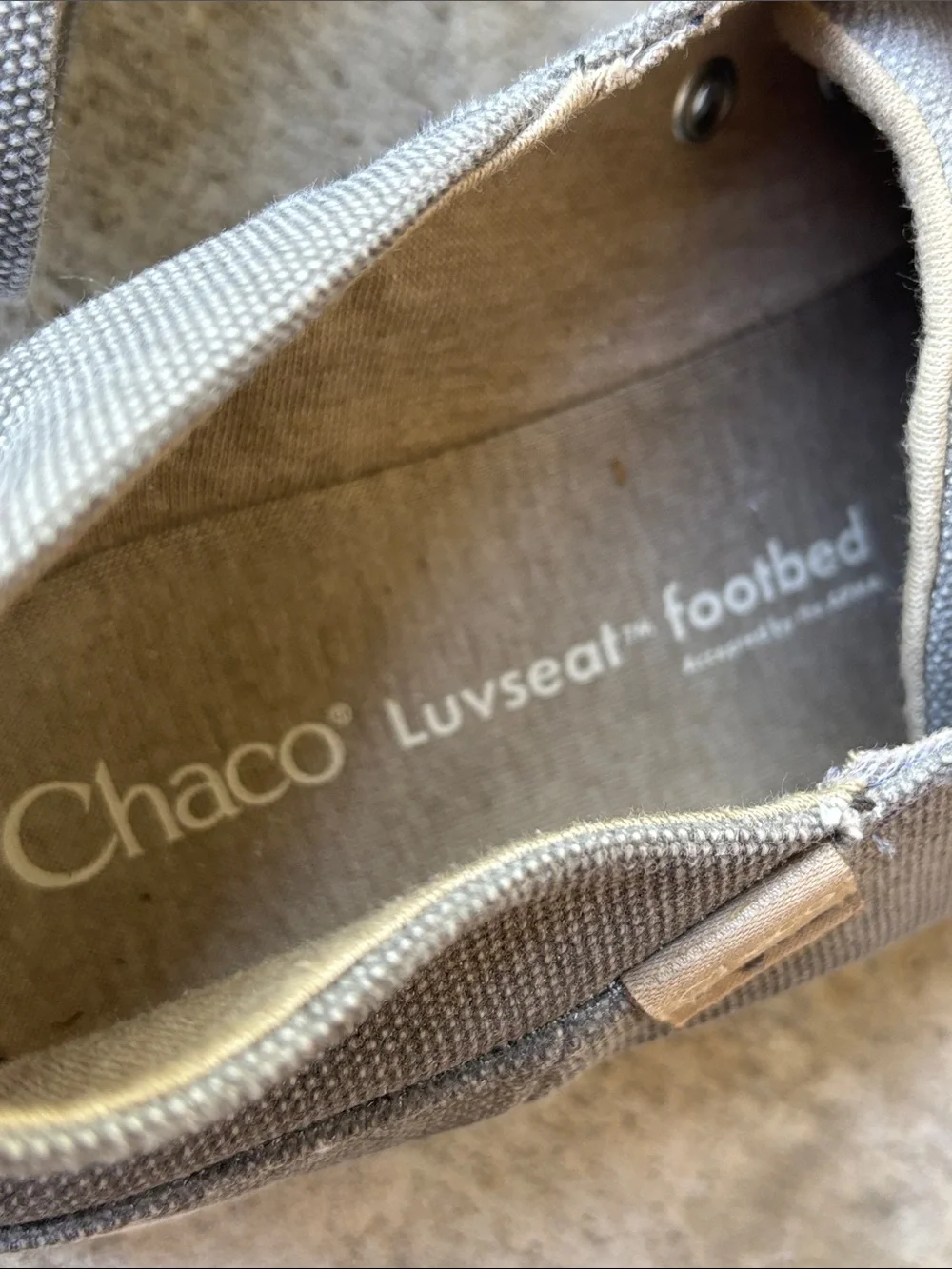 Chaco Gray Canvas Lace-Up Low-Top Sneakers