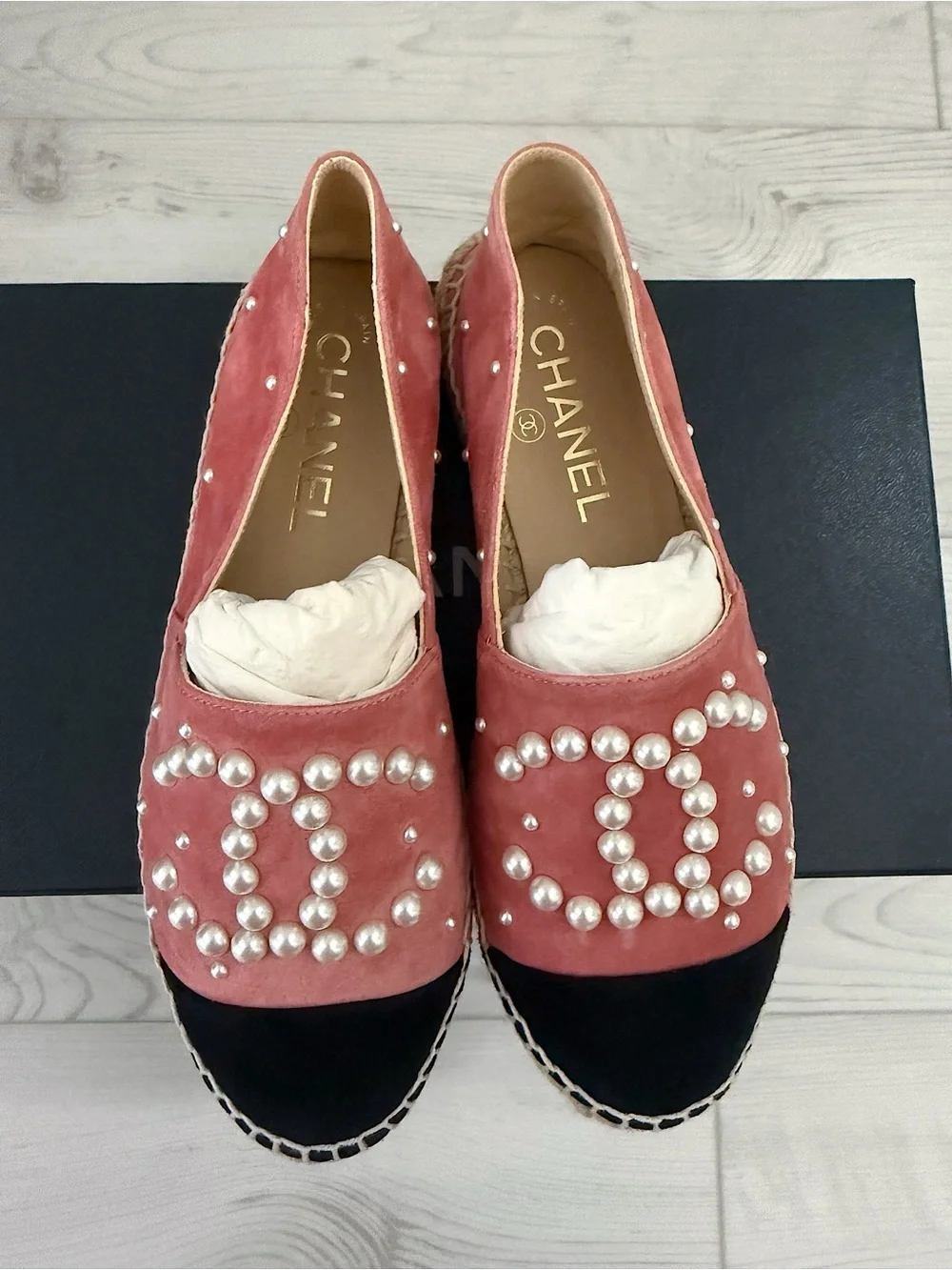 CHANEL suede espadrilles