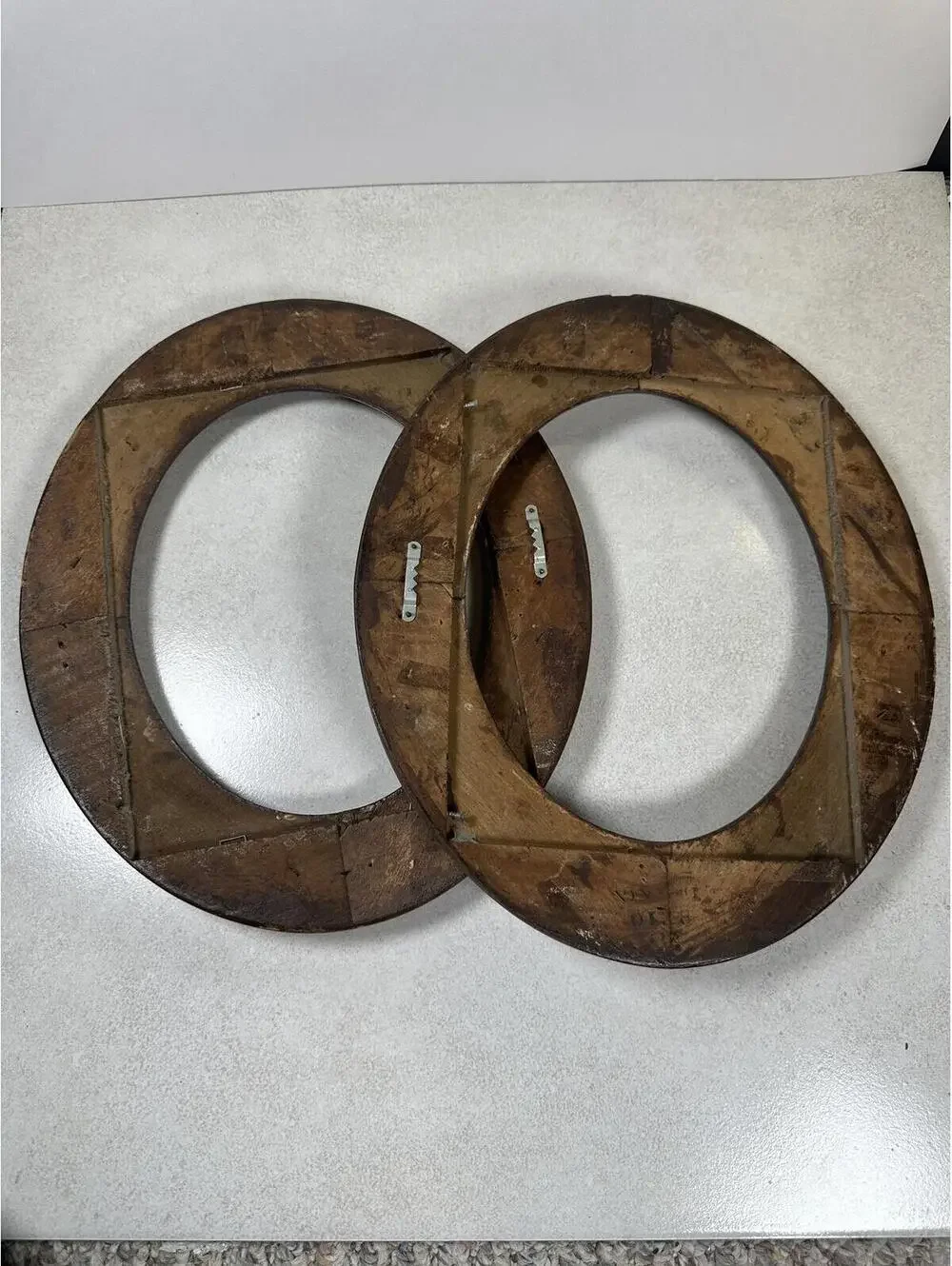 Antique Pair Wooden Oval 19th C. Frames 8x10 Picture Victorian Farmhouse