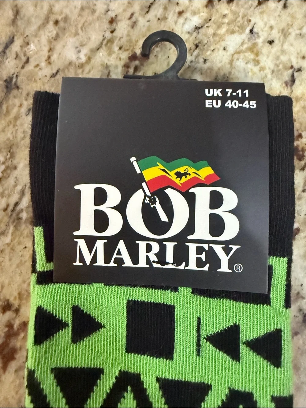Bob Marley Bravado Black, Green & Yellow Patterned Crew Socks