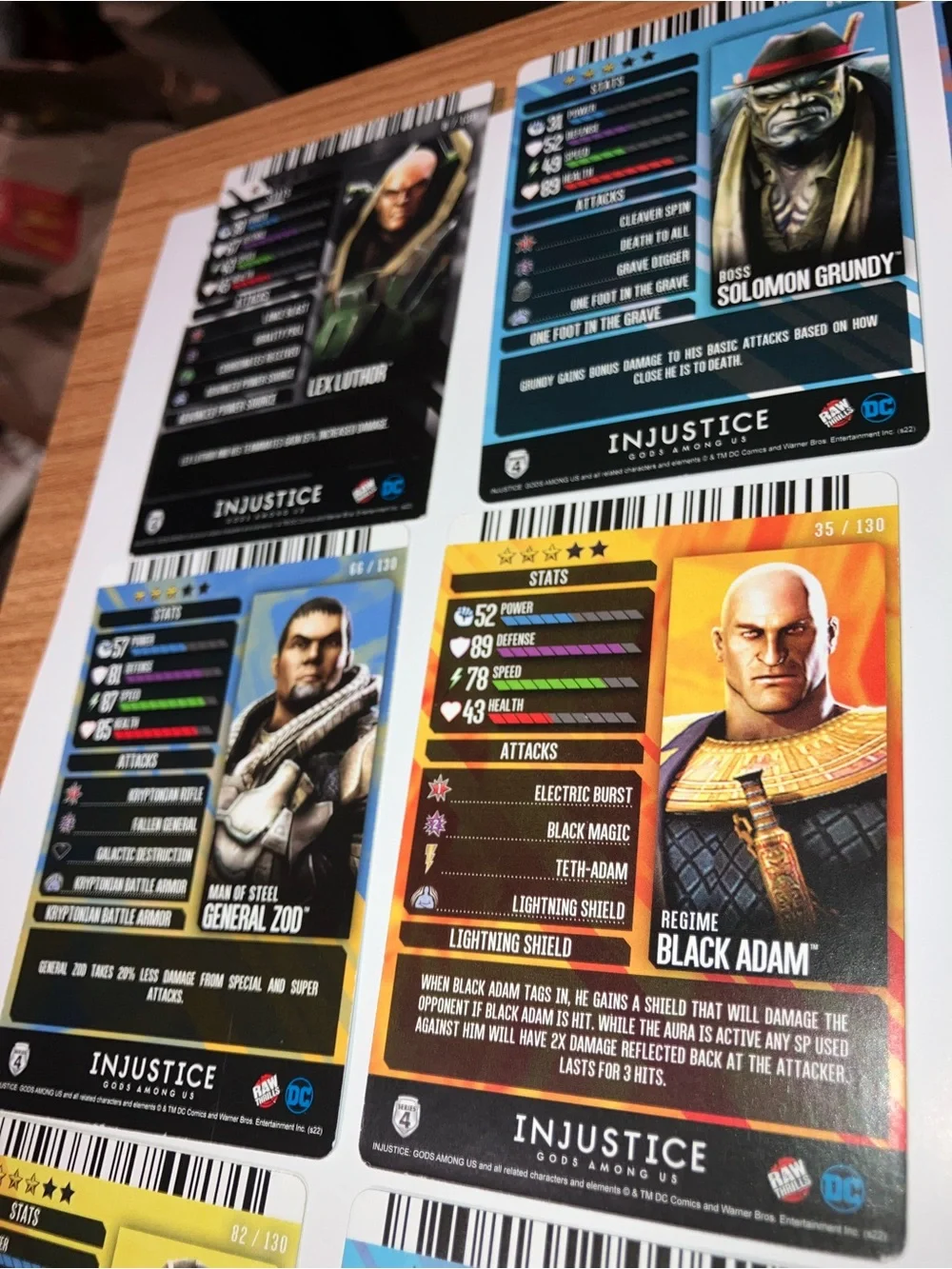 DC Comics these cards