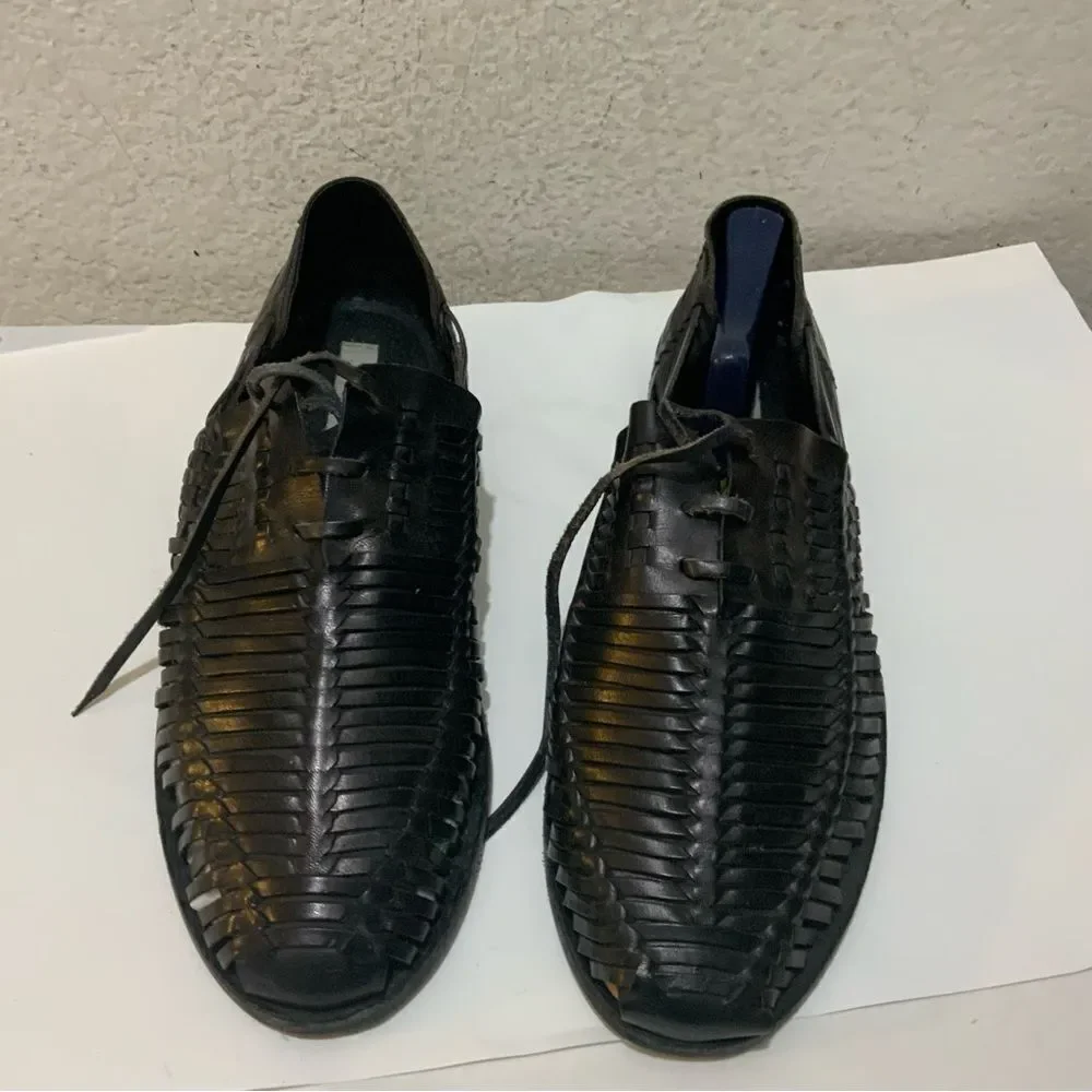 Steve Madden Men's Woven Leather Slip On Loafer black Size 12M soft soles