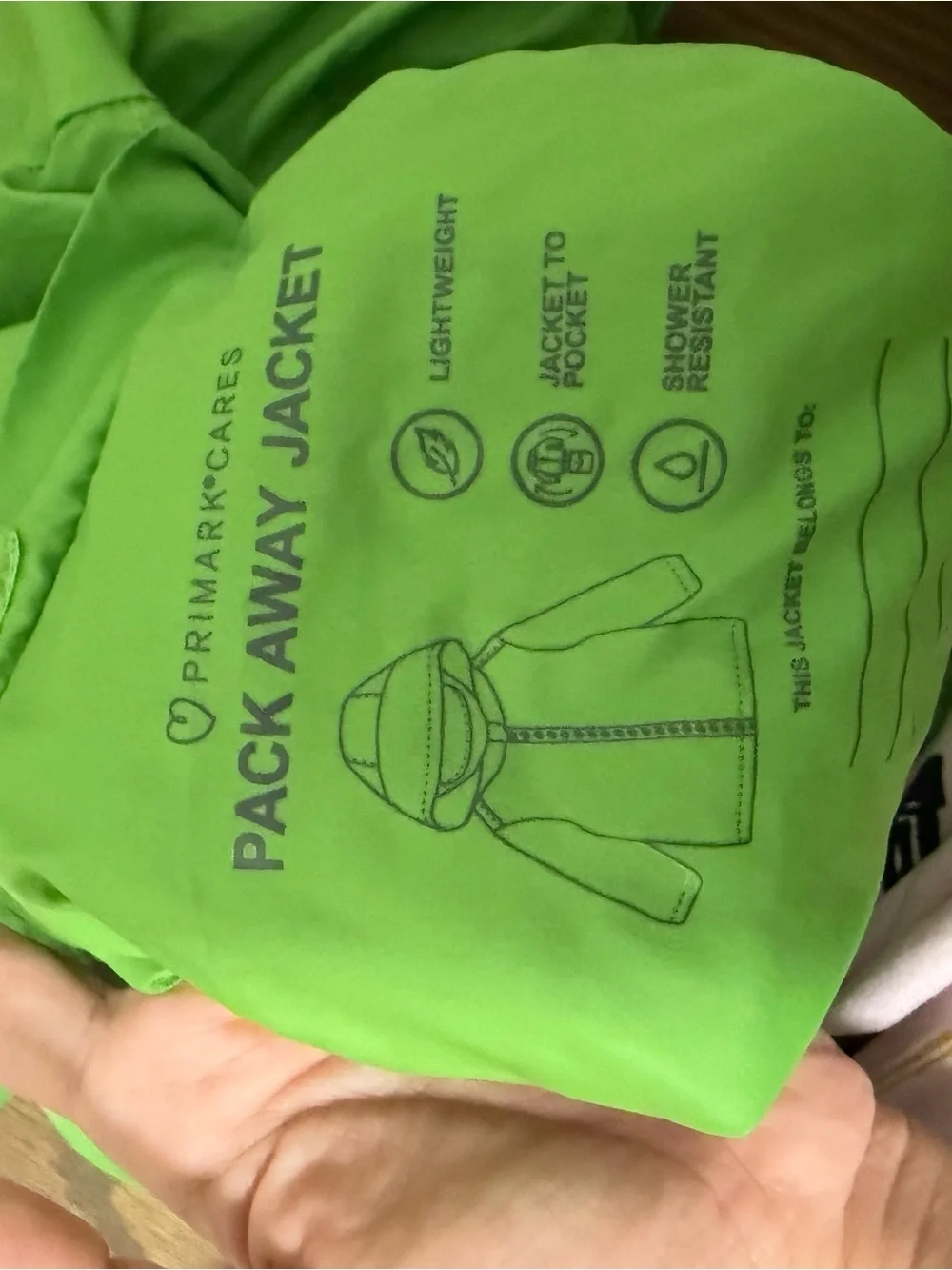 Primark Green Dino Lightweight Rain Jacket