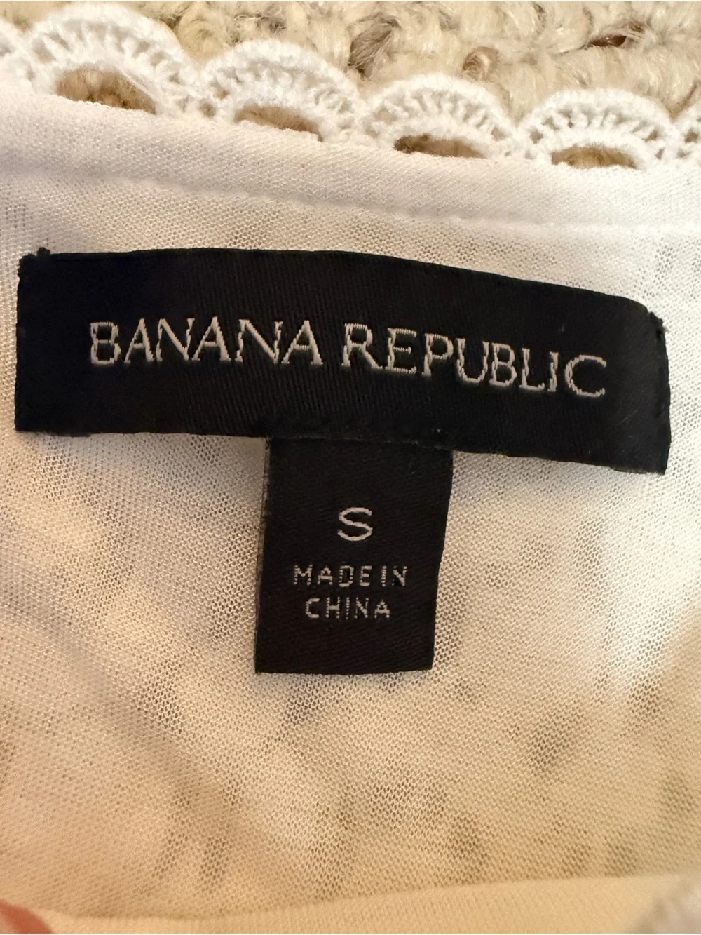Banana Republic Ivory Floral Lace Bell Sleeve Blouse Boho Romantic Small