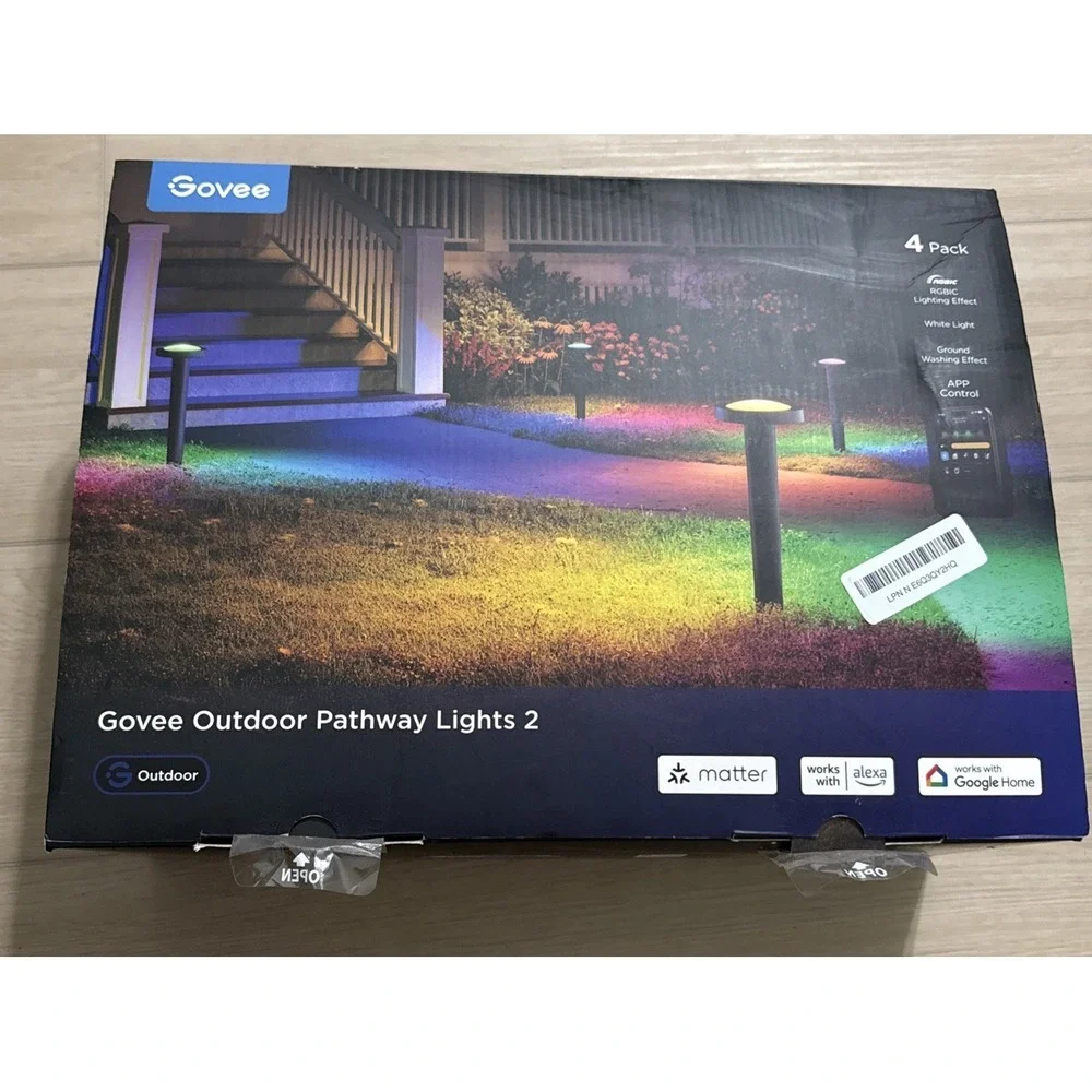 Govee Outdoor Pathway Lights 2 Alexa Google Waterproof 4 Pk Landscape Open Box