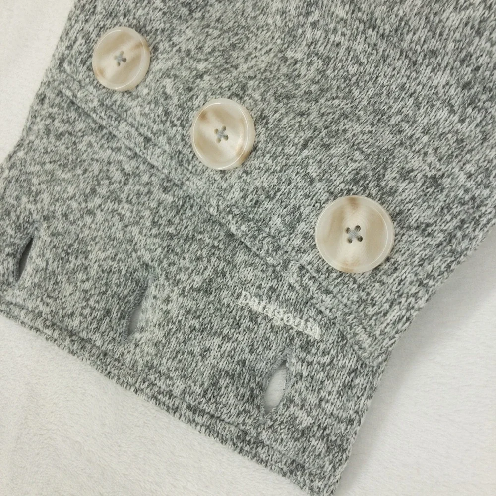 Patagonia Better Sweater Scarf Womens OS Birch White Gray Button Knit Fleece New