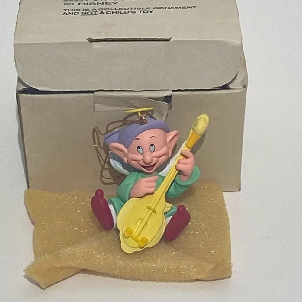 Disney Angel Dopey Dwarf With Guitar‎ Snow White Collectible Hanging Ornament