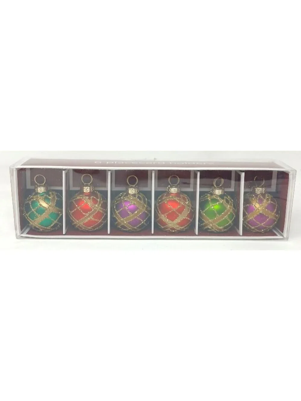 6 Glittery Christmas Ornament Placecard Holders 2