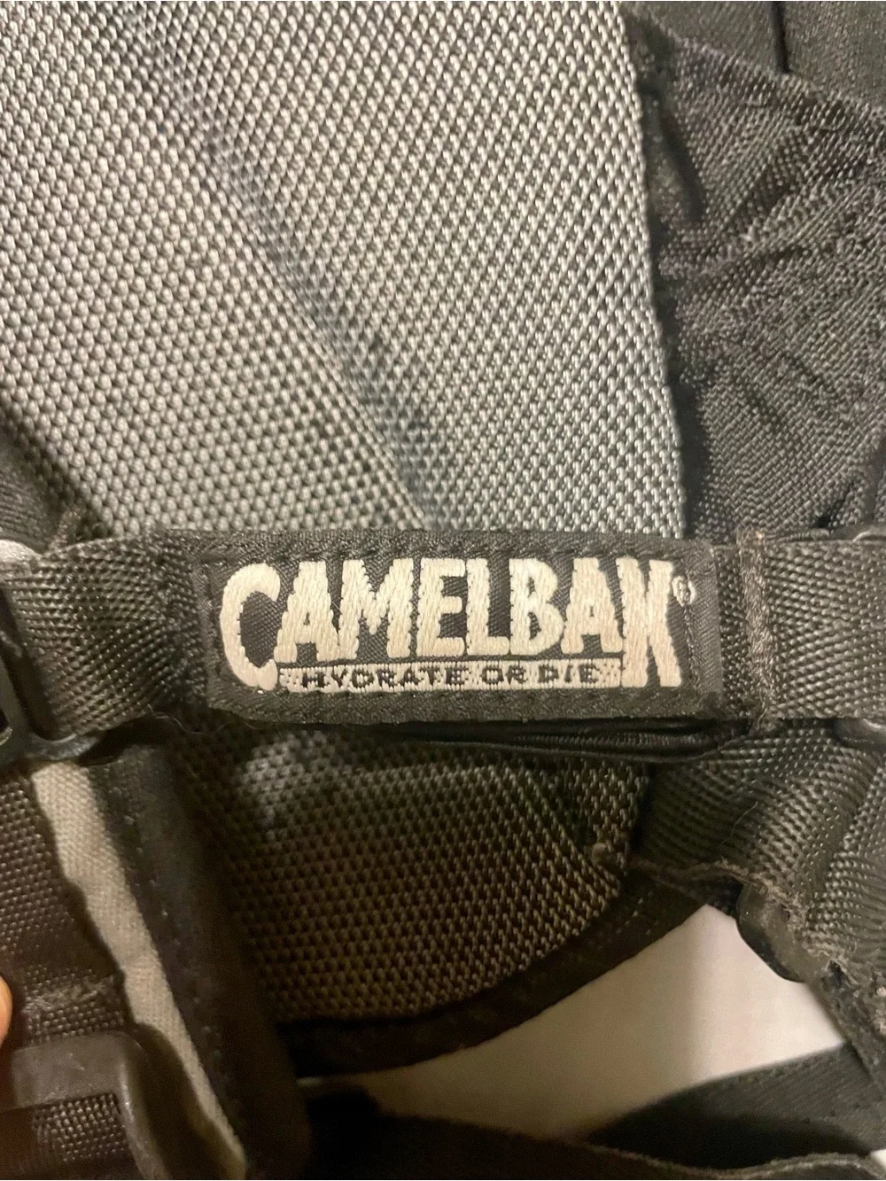 Camelbak Black and Gray Hydration Pack with Yellow Accents