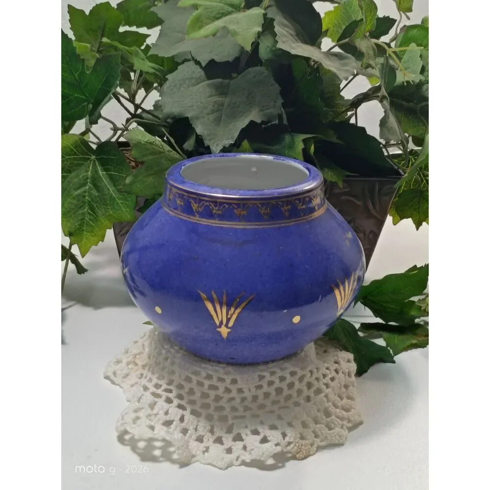 Ecco Nova Art Deco Deep Blue Gold Accents and Decor Medieval Monarch ~ Vintage~