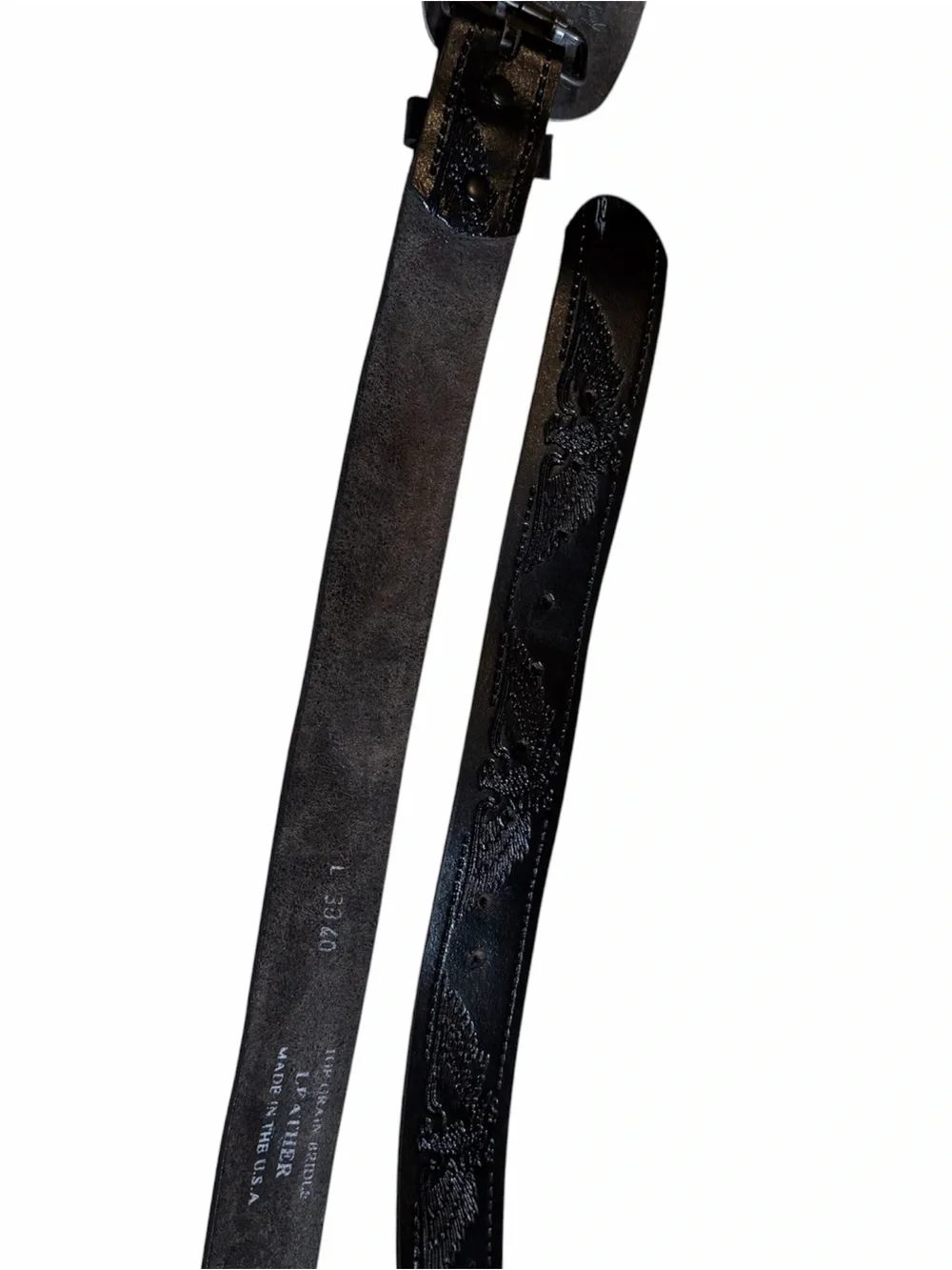 N/A black embossed