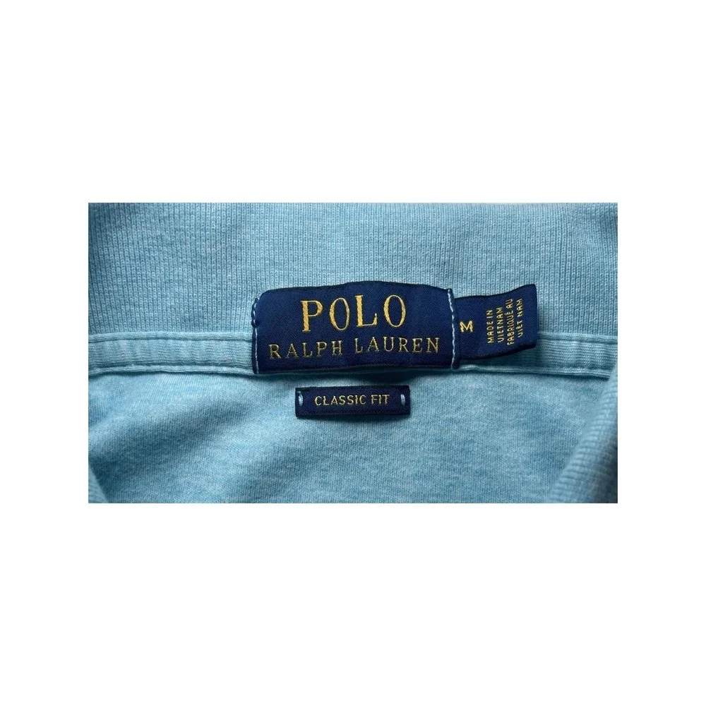Polo Ralph Lauren Classic Fit Light Aqua Blue Pony Logo Cotton Polo Mens Medium