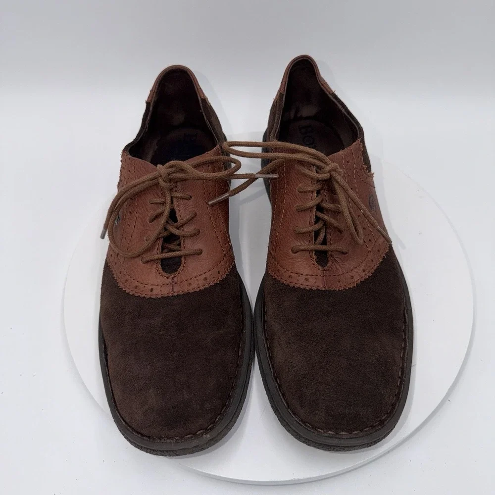 Born Two Tone Brown Suede Perforated Oxford‎ Dress Shoes Men's Size 10
