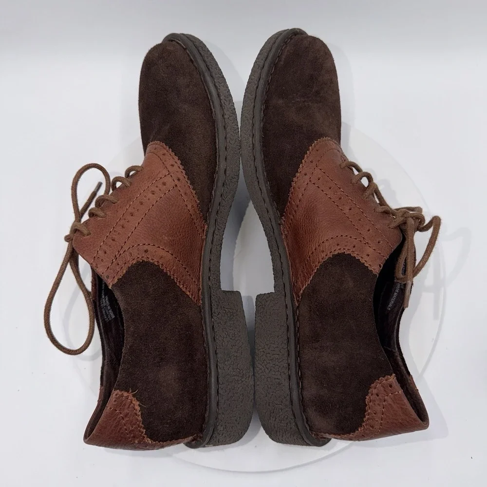 Born Two Tone Brown Suede Perforated Oxford‎ Dress Shoes Men's Size 10