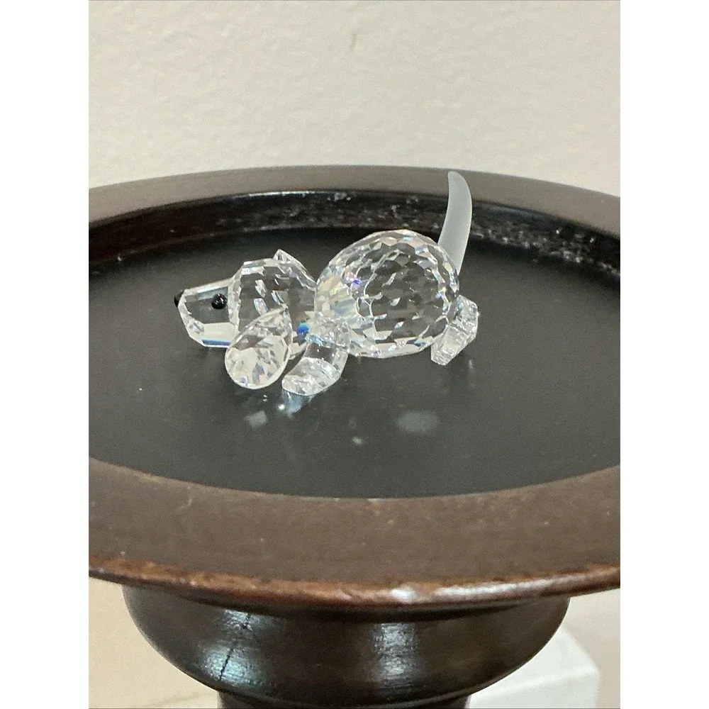 Swarovski crystal figurine dog beagle playing frosted tail retired with box