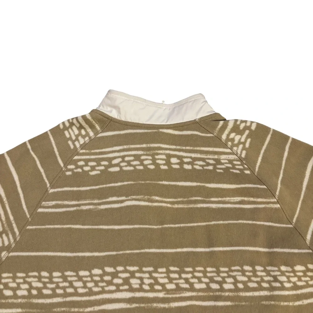 The North‎ Face Gordon Lyons Mens XL 1/4 Zip Fleece Pullover Tan White Striped